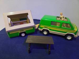 Vintage Tonka Van w/ Camper Trailer