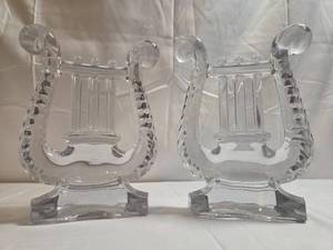 Vintage Fostoria Clear Glass Bookends