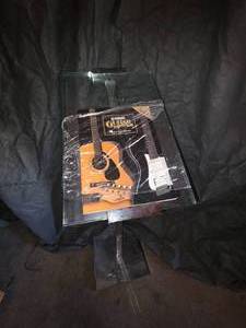 Lucite Podium - Metal stand with glass base & Guitar music book