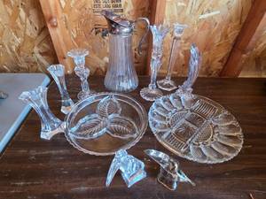 Assorted Crystal Glass Pieces - 10 total