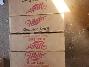 Vintage case of Miller Genuine Draft 24pk bottles AND Vintage case of Miller High Life 24pk bottles -Lot of 2
