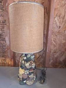 Vintage rock lamp with shade