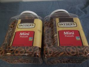 lot 125 image: 2 One pound jugs of Snyders Mini P...