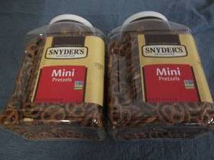 lot 127 image: 2 One pound jugs of Snyders Mini P...
