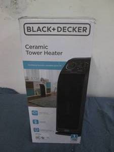 lot 141 image: Black n Decker ceramic tower heater...