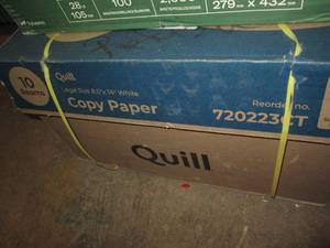 lot 159 image: Quill legal size paper 10 reams...