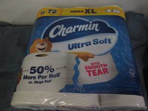 lot 178 image: Charmin Mega XL 12 roll toilet pape...