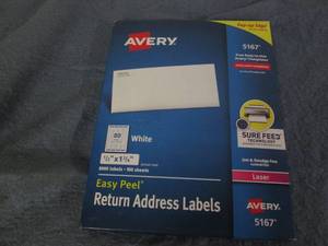 lot 186 image: Avery return address labels...