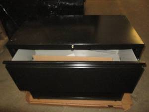 2 Drawer lateral file cabinet, blac...