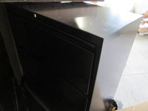 3 Drawer lateral file cabinet, blac...