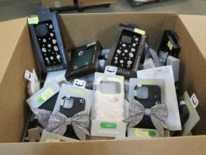 Box of assorted cell phone cases...