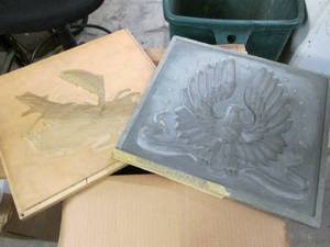 Box of 19 wood metal and cast molds...