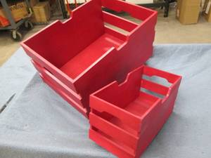 Large and small wood storage crates...
