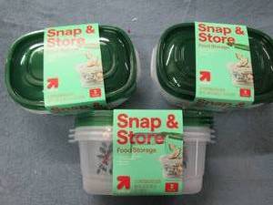 9 66 oz food storage containers...