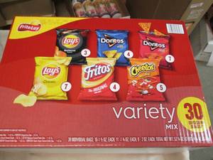 30 Bag variety pack of Frito Lay ch...