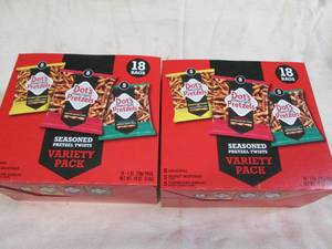 2 18 Variety packs of Dots pretzels