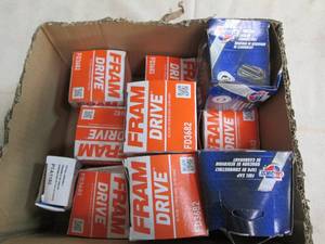 Lot of oil filters and fuel caps...