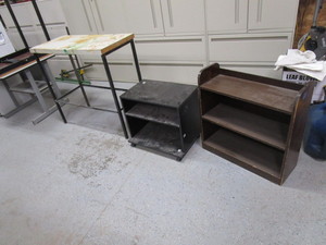 lot 92 image: Desks & Bookshelf