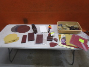 lot 191 image: Misc Sanding Belts, Discs, Sandpaper, Blocks
