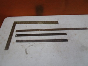lot 209 image: Spring Steel Straight Edge Rules & Steel Square