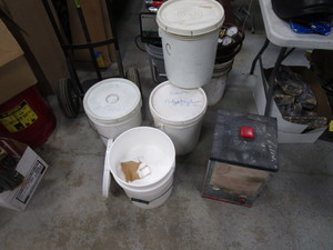 lot 225 image: Partial Buckets of Polyethylene & Hopper