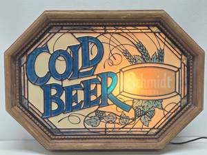 Working Vintage SCHMIDT COLD BEER Lighted Sign