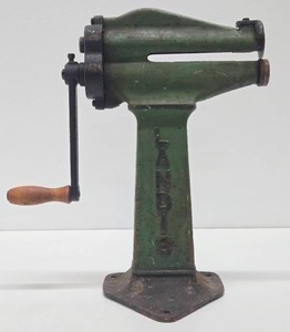 Awesome Old Vintage Industrial Green LANDIS Hand Crank Leather Cutting Machine