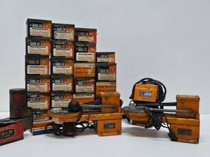 Original 1950s Service Station DILLECTRIC Tire Patch Repair MachineTool wNOS Tube Repair Kits