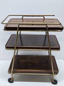 Mid Century 3-Tier Rolling Service Cart