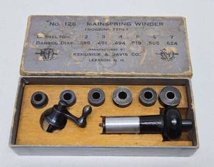 Antique Kendrick &amp Davis Watch Spring Winding Tool Set wBox