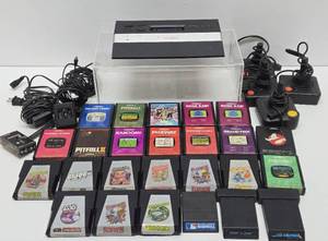 Atari 2600 Video Game System wGames, 4 Joysticks &amp Cords