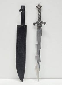 Very Cool Gothic Style Lightning Bolt Bladed Dagger or Short Sword - 23.5 Length