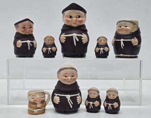 Collection of Vintage Goebel etc Ceramic Friar Items