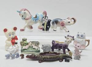 Great Group of Mid Century Animal Figurines Planters etc