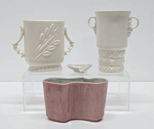 Vintage 1950s RED WING Art Pottery Vases Planters &amp Ashtray