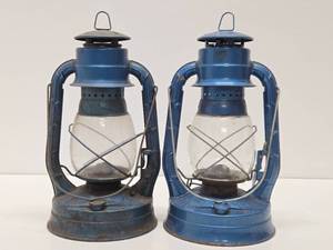 2 Vintage DIETZ Air Pilot Blue Lanterns
