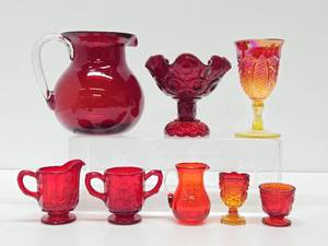 Nice Estate Lot of Colorful Vintage &amp Mid Century Glassware #1