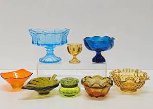 Nice Estate Lot of Colorful Vintage &amp Mid Century Glassware #4
