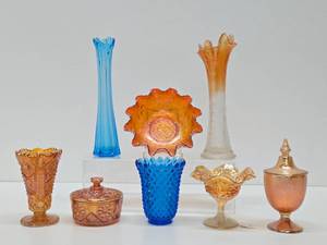 Nice Estate Lot of Colorful Vintage &amp Mid Century Glassware #5