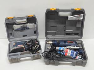 2 Working RYOBI Power Tools wCases - Hammer Drill &amp Finish Sander
