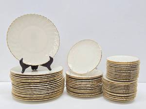 LARGE Lot of Gold Rimmed LENOX Laurent Plates