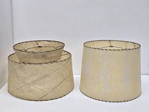2 Larger Size Mid Century Fiberglass Lamp Shades