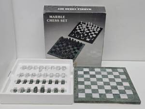 Like-New Marble Chess Set wBox - 16 Board