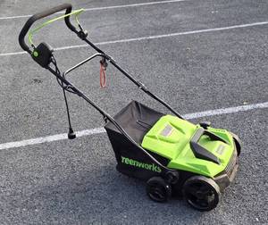 Working GREENWORKS Electric Dethatcher