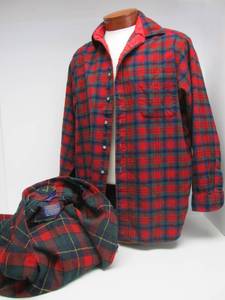 Vintage PENDLETON Wool Robe &amp Authentic Macduff Tartan Shirt