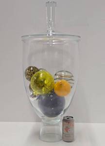 HUGE GlassCrystal Basket Display wLid