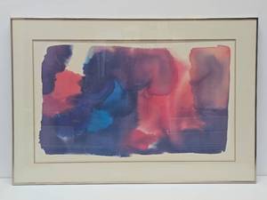Framed Signed Vintage Original Abstract Artwork by Amanda R. Block