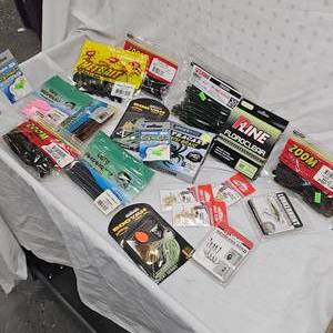 Large Lot of Yum, P-Line, Spider Wire, Net Bait, Zoom, Eagle Claw