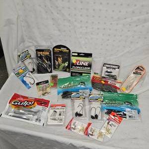 Large Lot of Tackle, P-Line, Yamamoto, Zoom, Eagle Claw, Booyah, Gulp