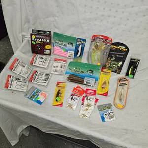 Large Lot of Tackle Spiderwire, VMC, Booyah, Freedom, Yamamoto